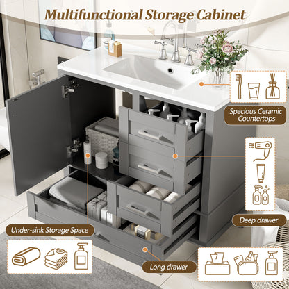 Traditional Bathroom Vanity Set With Soft Close Doors