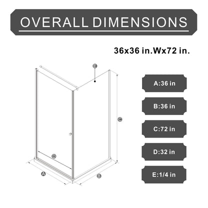 Goodyo - Frameless Corner Shower Door - Matte Black