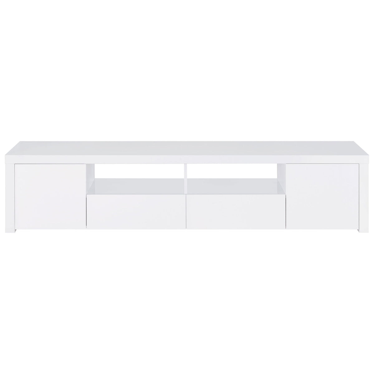 Garner - 2 Door Stand With Drawers Media Console - Gloss White