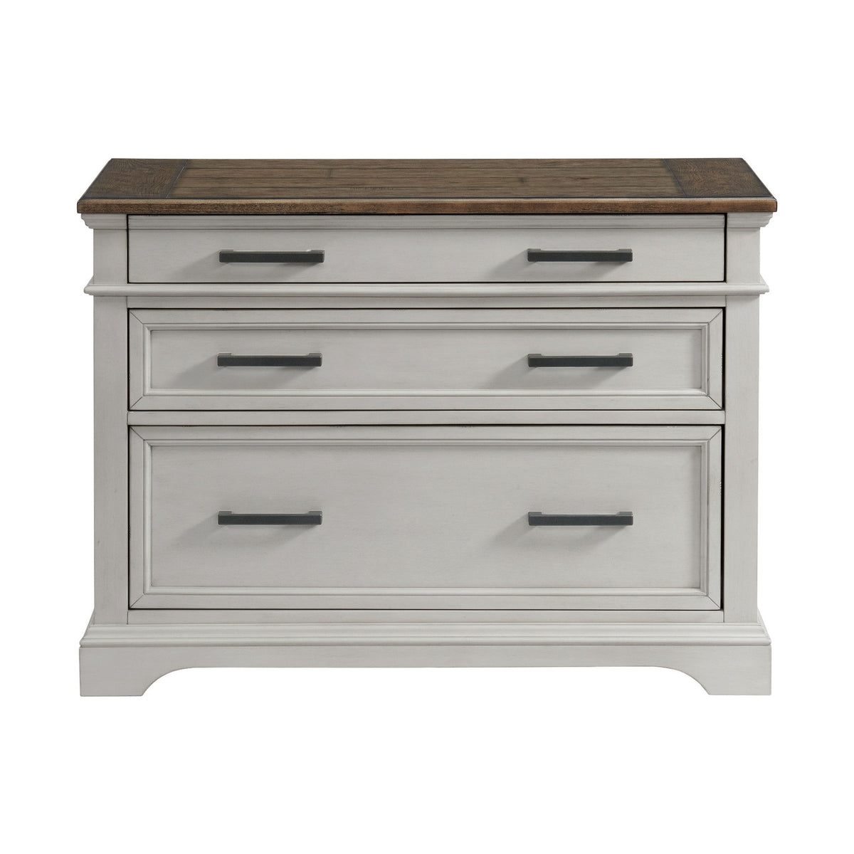 Drake - Lateral File Cabinet - Rustic White / French Oak
