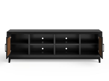 Ventura - 86" TV Stand - Black / Bourbon