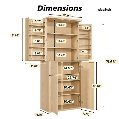 Kitchen Pantry Cabinet With 6 Doors