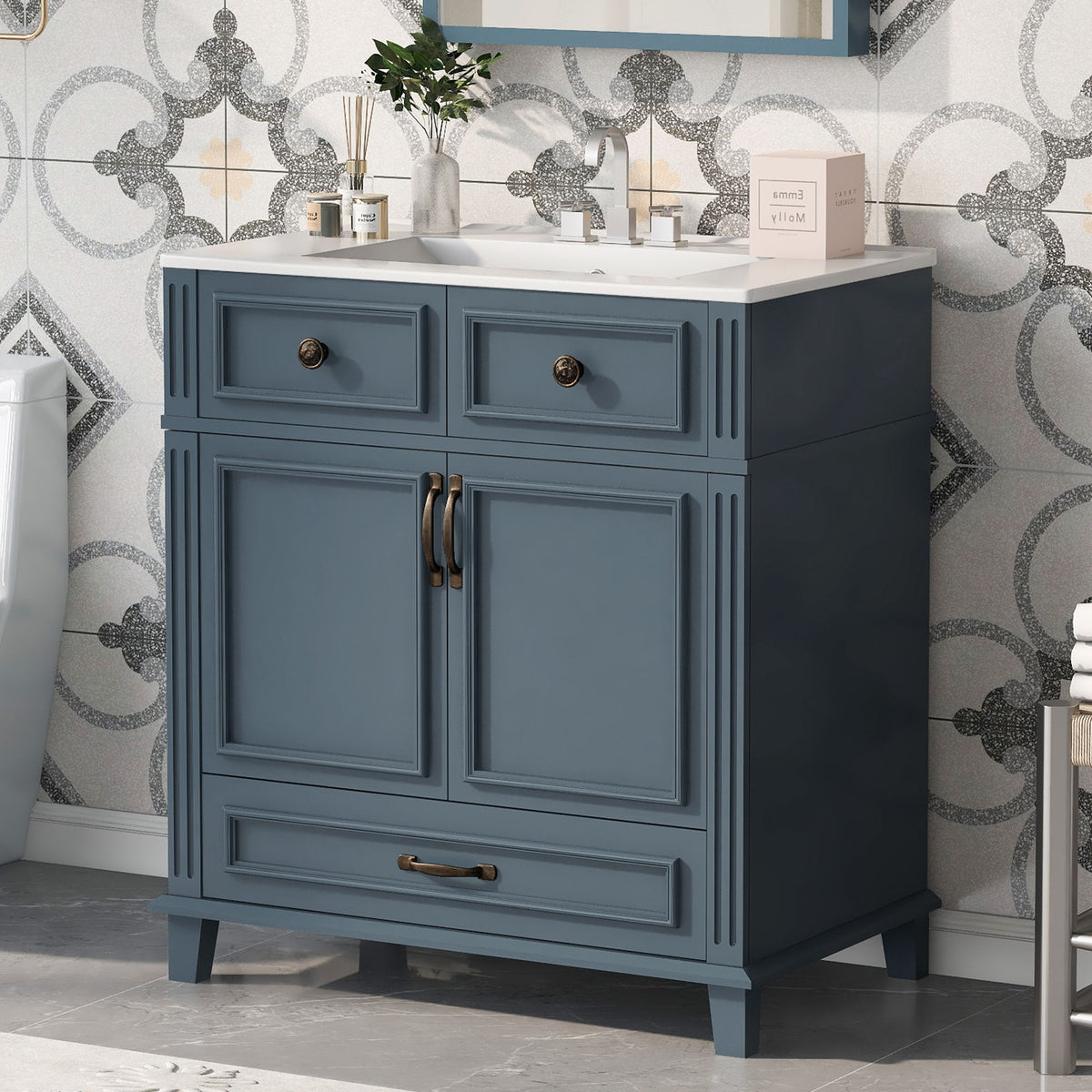 Bathroom Vanity With Sink, Storage Cabinet