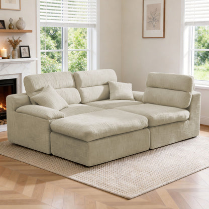 Corner Chaise Sofa With High Backrest