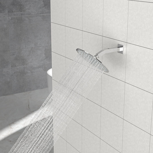Elegant 6" Shower Arm With Flange, Stainless Steel Construction For Rain Shower Heads - Chrome