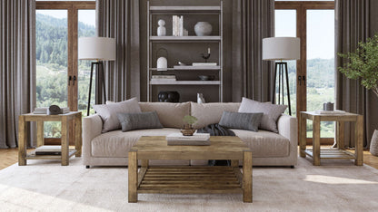 Canyon - Solid Wood Square Coffee Table - Washed Gray