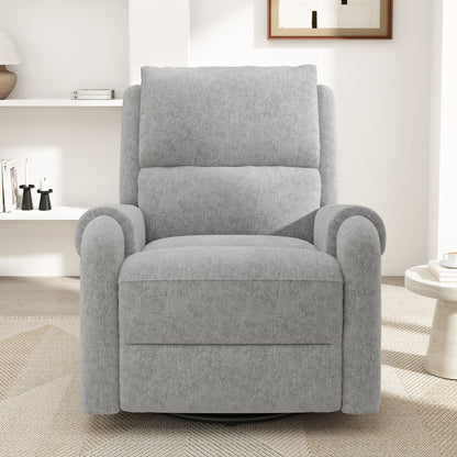 Manual Recliner Massage Chair With Swivel Rocker, 8 Massage Modes, Side Storage Pocket