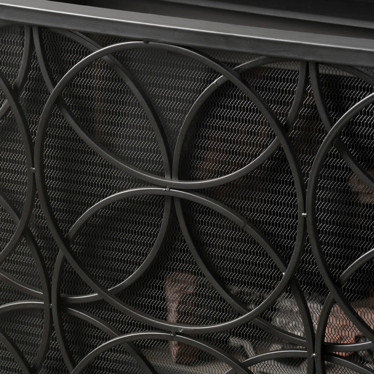 Thayer - Single Panel Iron Fireplace Screen With Geometric Design