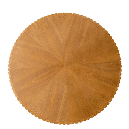 Round Retro Coffee With Solid Wood Legs