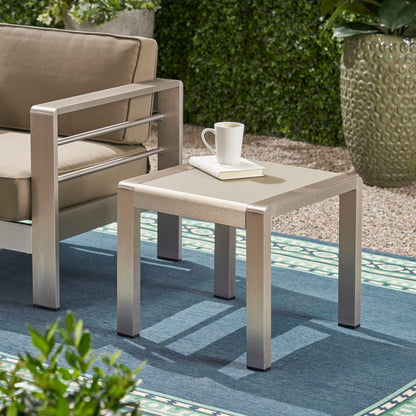 Cape Coral - Contemporary Side Table With Frosted Glass Top