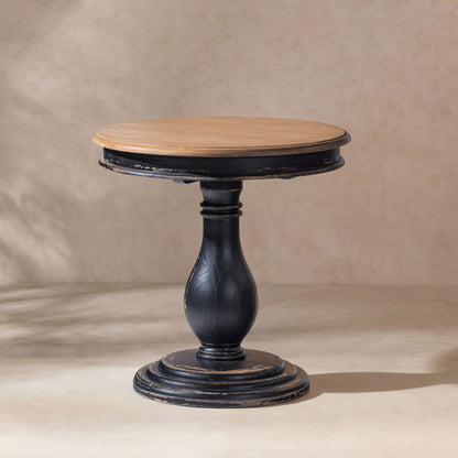 Winslow - Round Pedestal Side Table - Natural / Light Brown