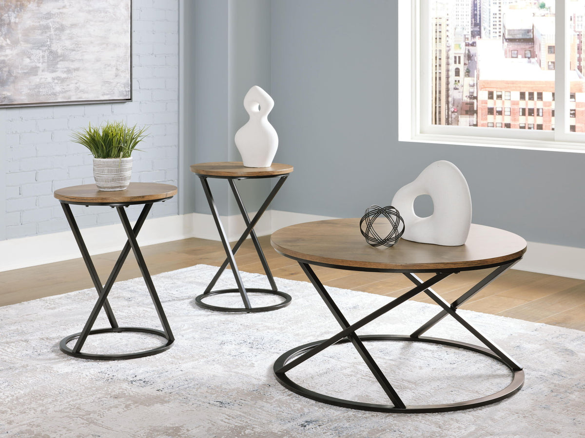 Cassbryn - Occasional Table Set (Set of 3) - Brown / Black