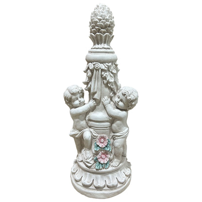 Children Garden Climbing Statues - Antique Gray White