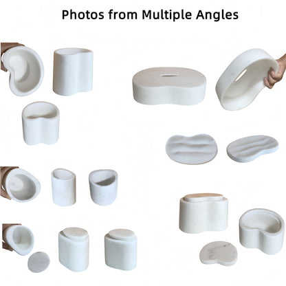 Elegant Natural Marble Bathroom Accessories Set
