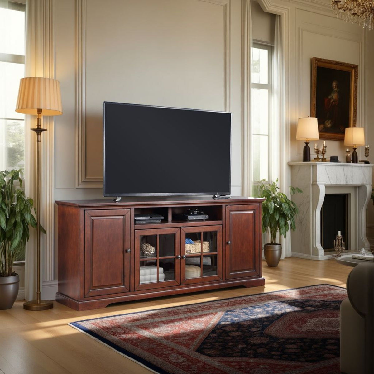 Brentwood - TV Stand Console - Dark Cherry