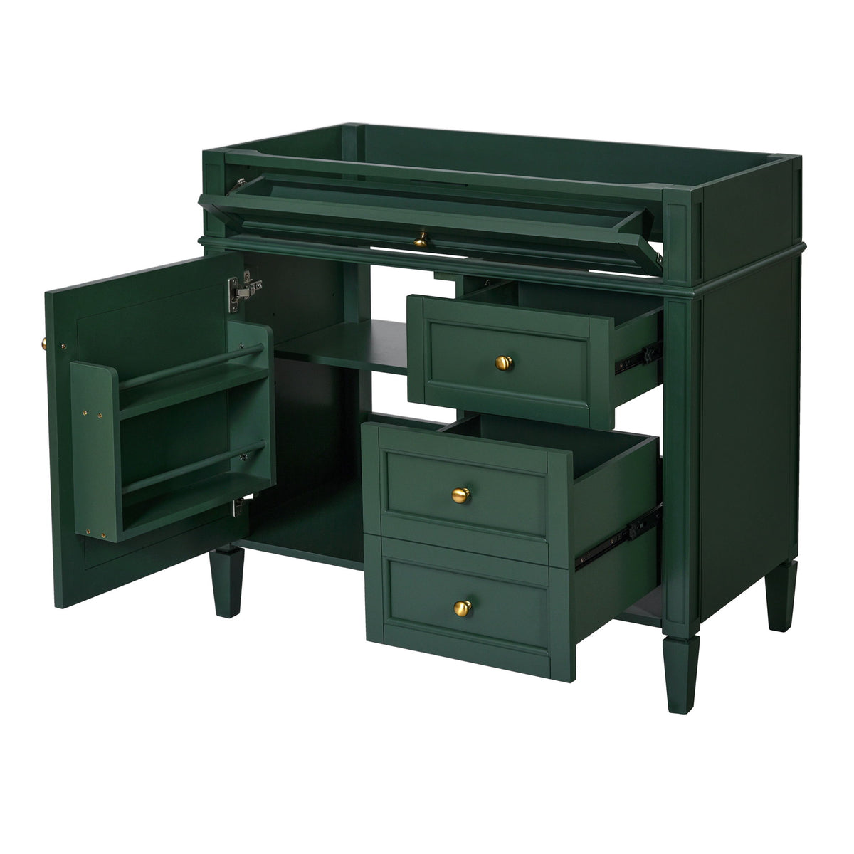 Bathroom Vanity With 2 Drawers And Tip-Out Drawer, Storage Cabinet