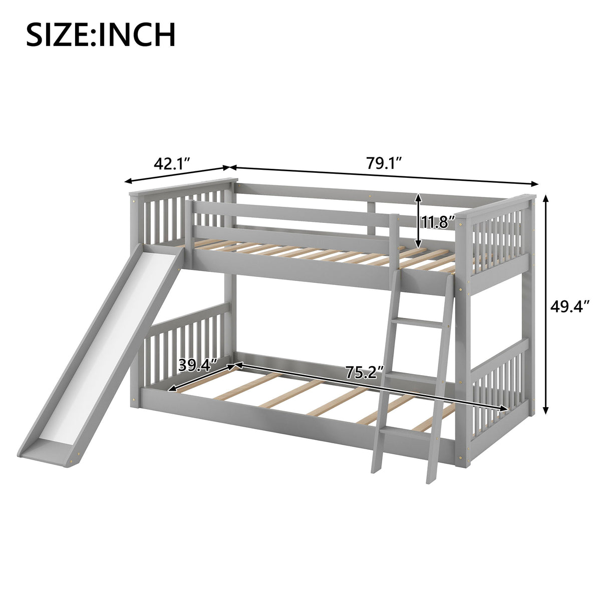 Bunk Bed & Convertible Slide And Ladder