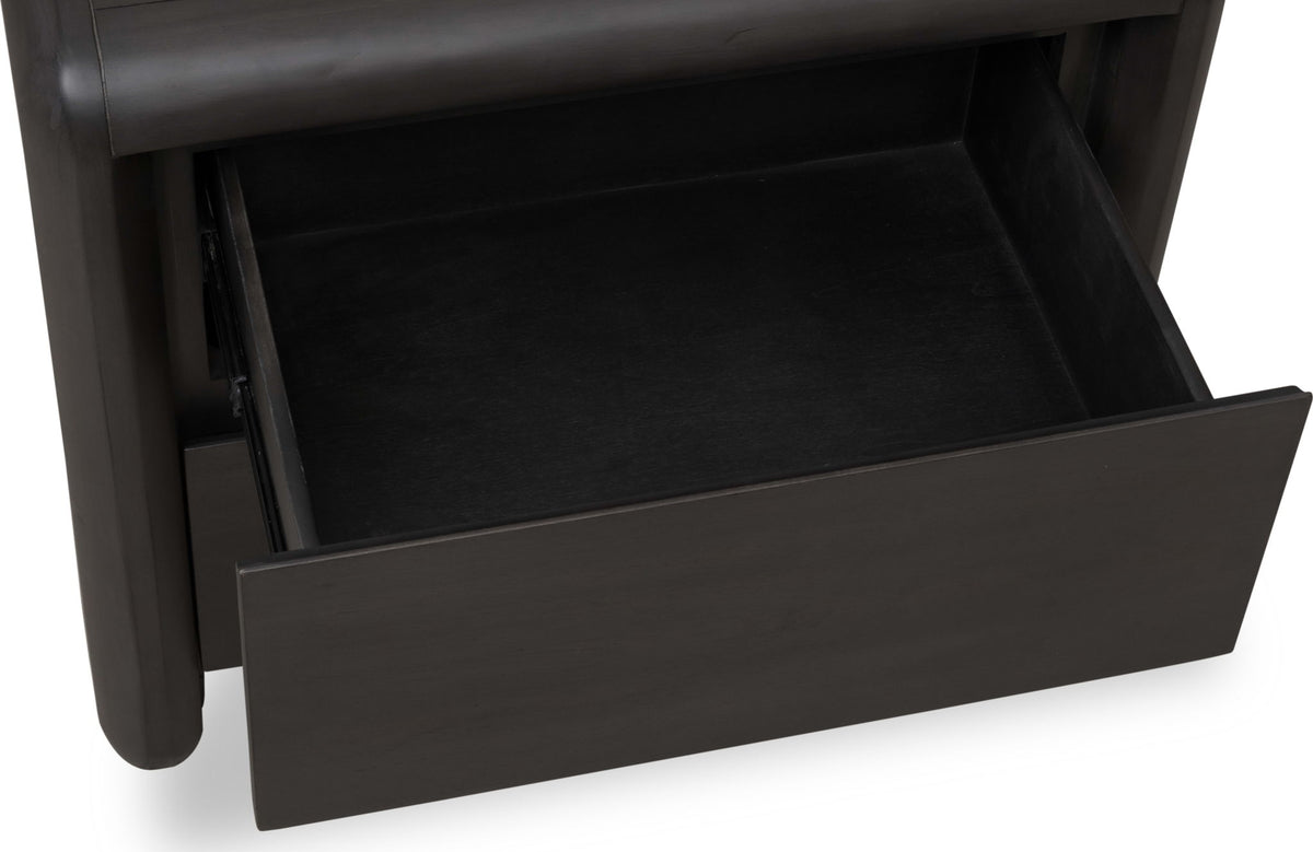 Xolani - Two Drawer Acacia Wood Nightstand - Jaguar