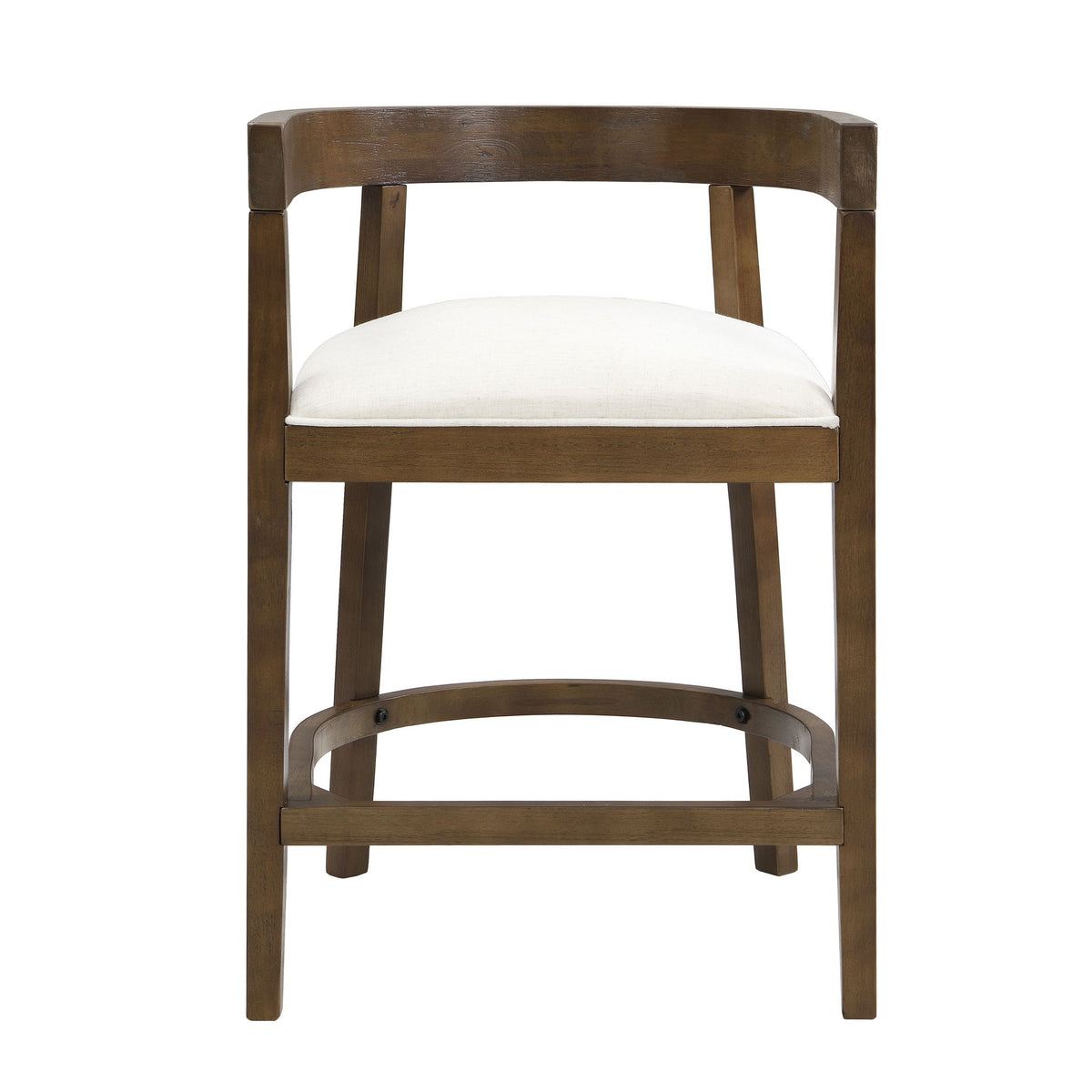 Modern Rubberwood Counter Stool Set With Upholstered Seats