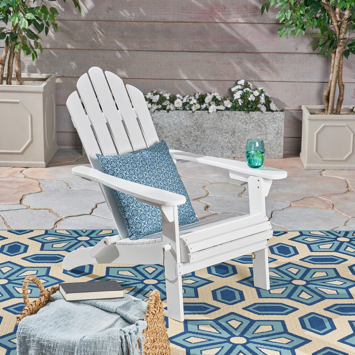Aurascape - Outdoor Acacia Wood Foldable Adirondack Chair