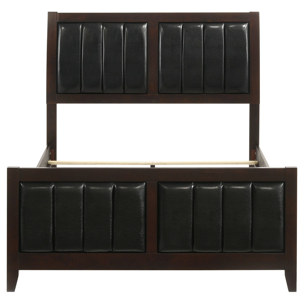 Full Panel Bed With Tufted Headboard Frame - Brown
