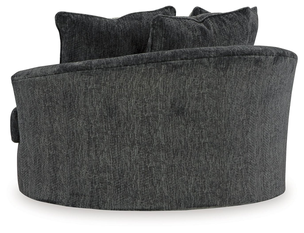 Biddeford - Oversized Swivel Accent Chair - Shadow