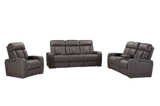 Equinox - Power Reclining Sofa, Loveseat And Recliner - Mercury