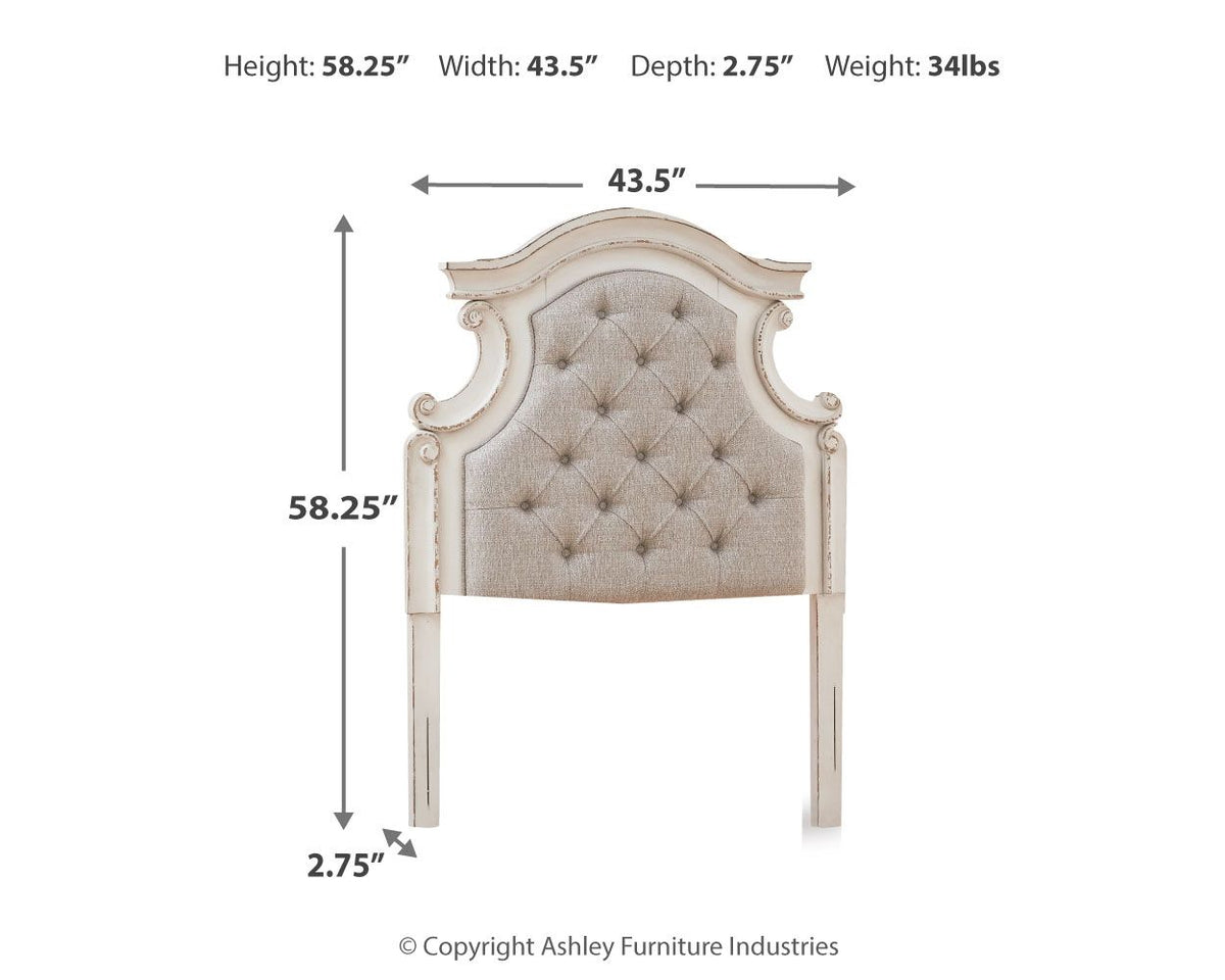 Realyn - Twin UPH Panel Headboard - Chipped White