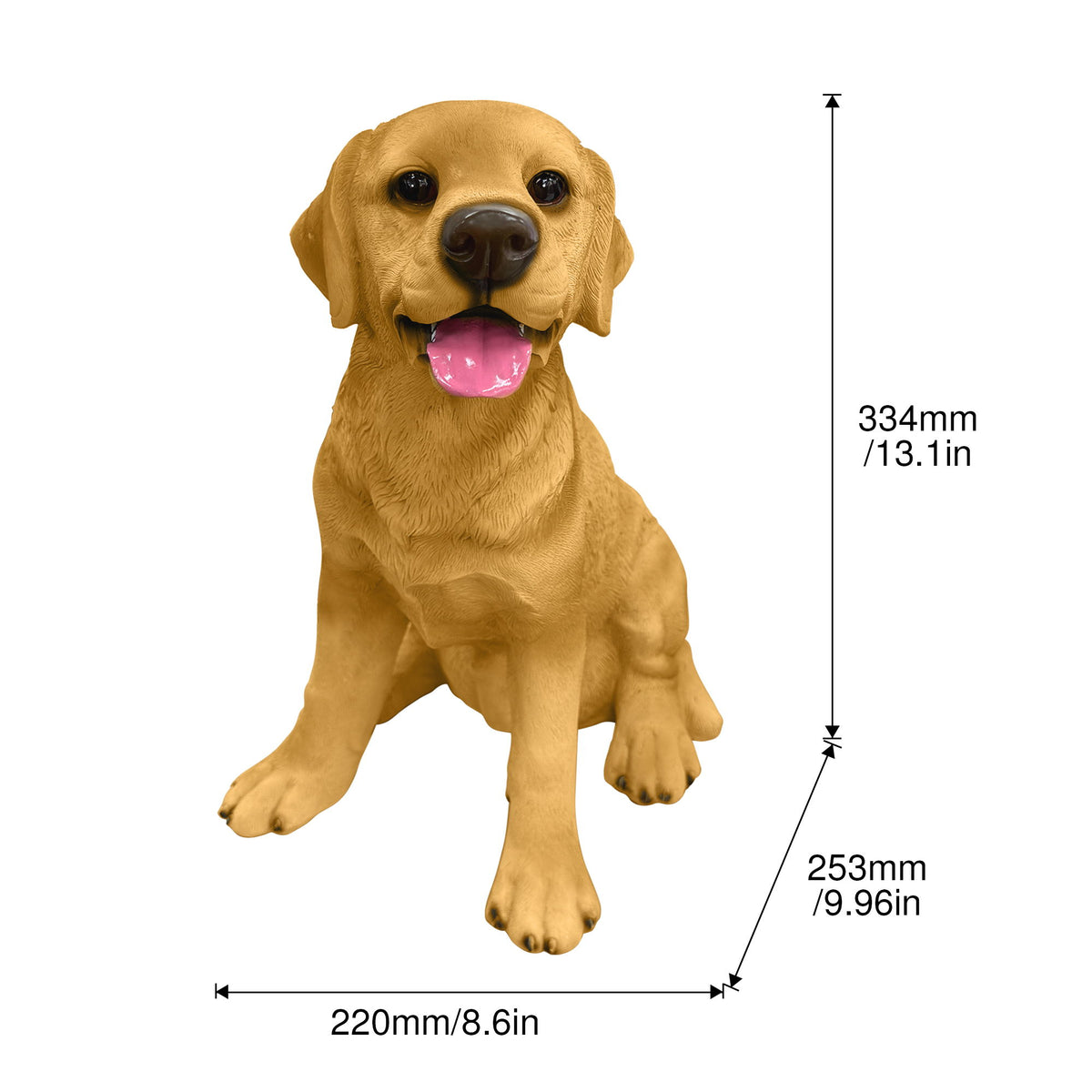 Labrador Statue, Outdoor Garden Ornament - Yellow