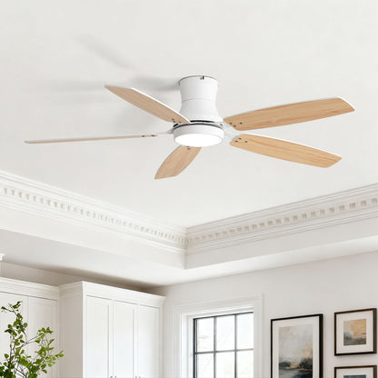 42" Ceiling Fan With Light, Tri Color Dimmable, DC Motor, 5 Blades
