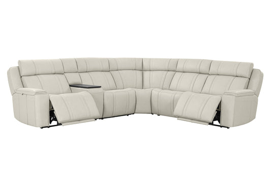 Sausalito - 6 Piece Modular Zero Gravity Power Reclining Sectional With Power Adjustable Headrests - Platinum Envy