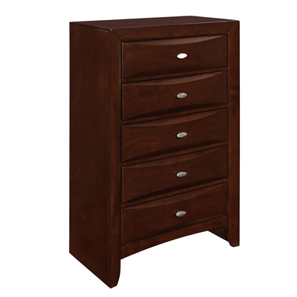 Lucille - 5 Piece Bedroom Set With Storage Drawers And Bookcase Headboard