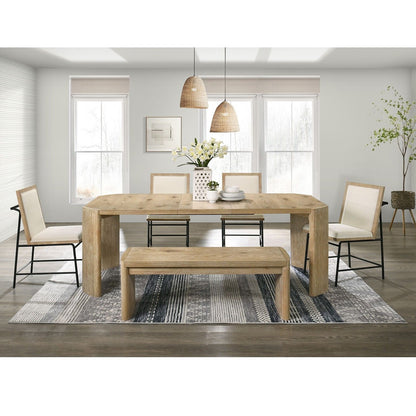 Upholstered Bench For Dining Room - Oak