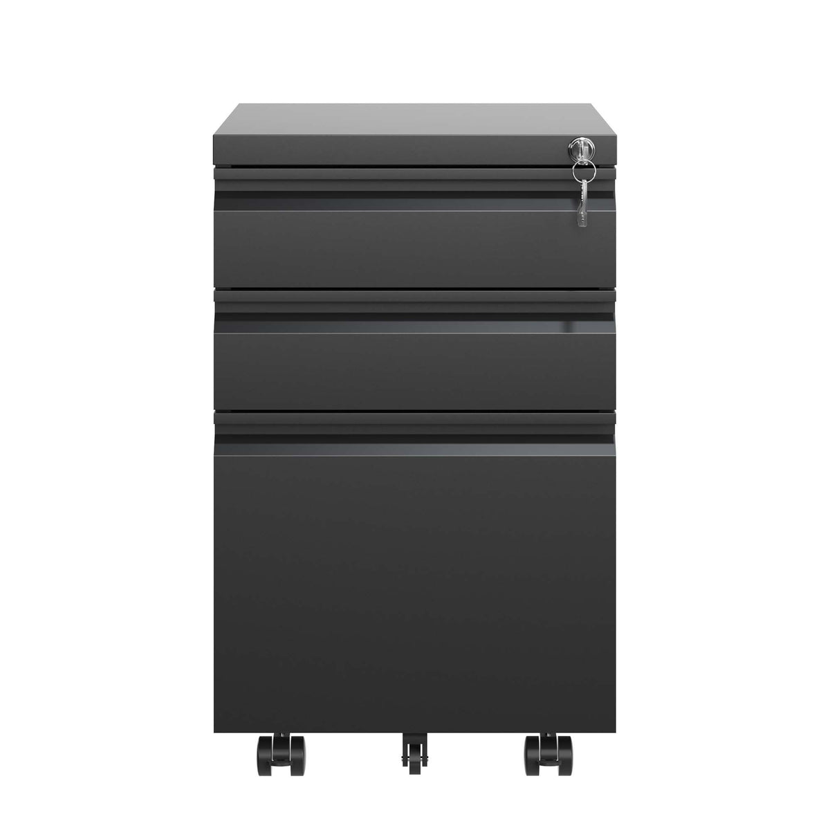 Metal Drawer Mobile File Cabinet With Lock For Home Office Organizer