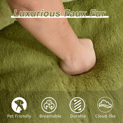 Giant Bean Bag Couch, Ultra Soft Fluffy Loveseat For Living Room