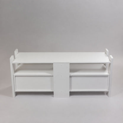 TV Stand For TVs Up To 55" With Open Shelves And 2 Drawers - White