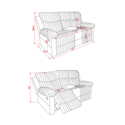 Bruni - Console Reclining Loveseat With Manual Recline