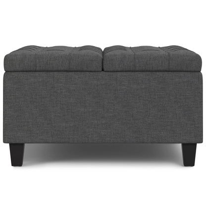 Harrison - Small Square Coffee Table Storage Ottoman - Gray