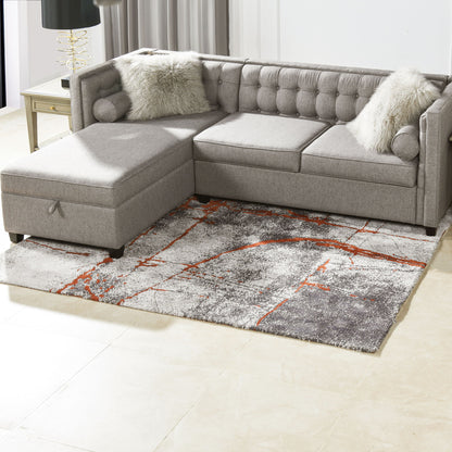 Quarry - 5' X 6.5' Abstract Area Rug - Gray
