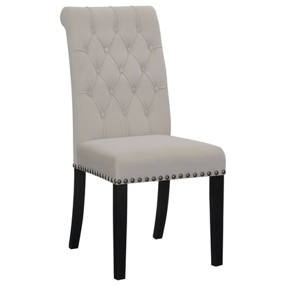 Tufted Rolled Backrest Side Chairs (Set of 2)