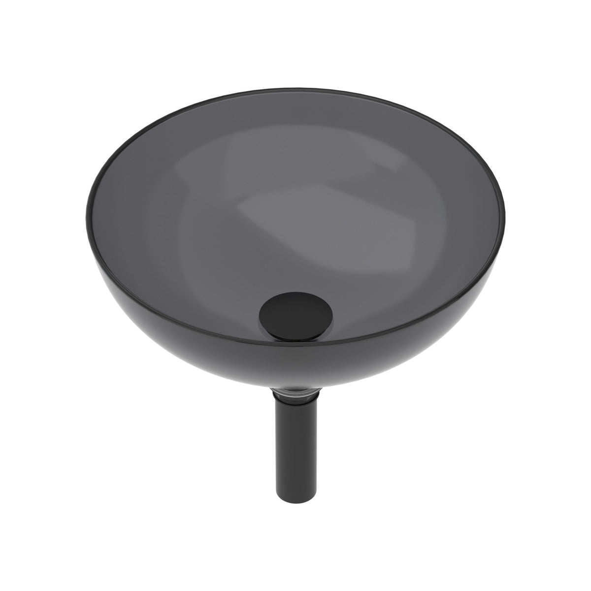 Artistic Tempered Glass Vessel Sink With Pop Up Drain