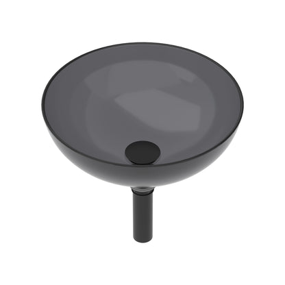 Artistic Tempered Glass Vessel Sink With Pop Up Drain