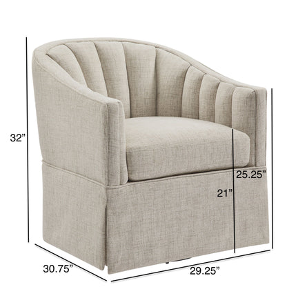 Solitude - Skirted Swivel Accent Chair With Hemp Like