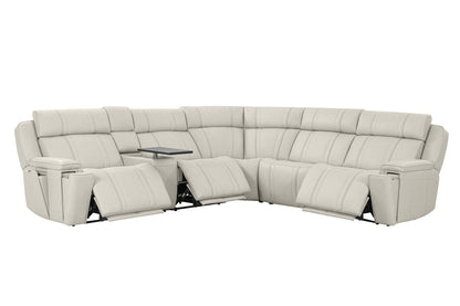 Sausalito - 6 Piece Modular Zero Gravity Power Reclining Sectional With Power Adjustable Headrests - Platinum Envy