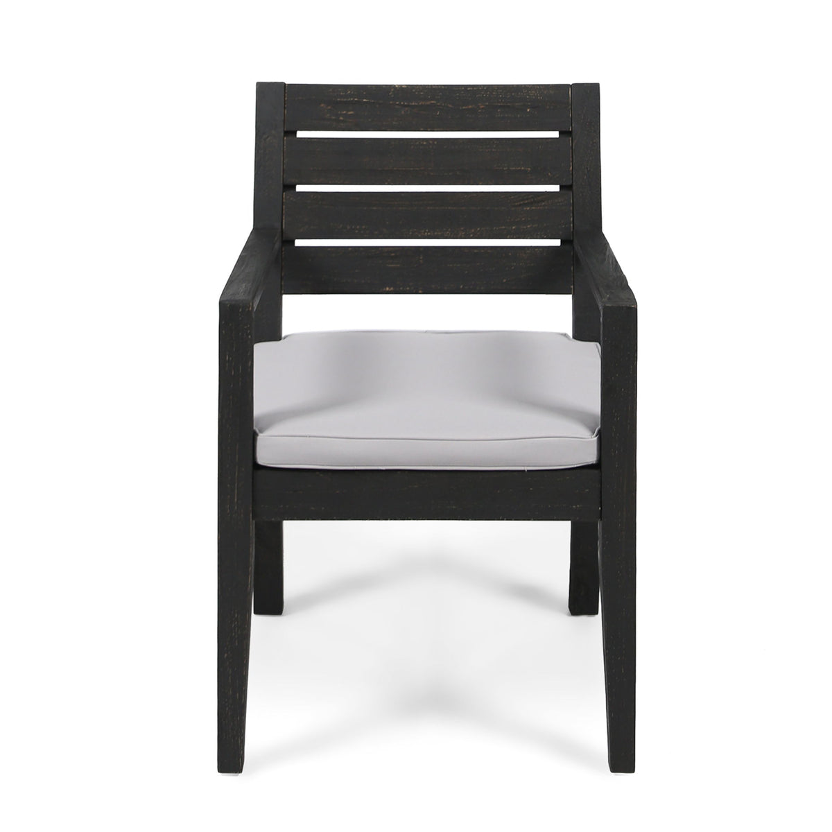 Outdoor 6 Seater Dining Set With Bench - Dark Gray / Light Gray