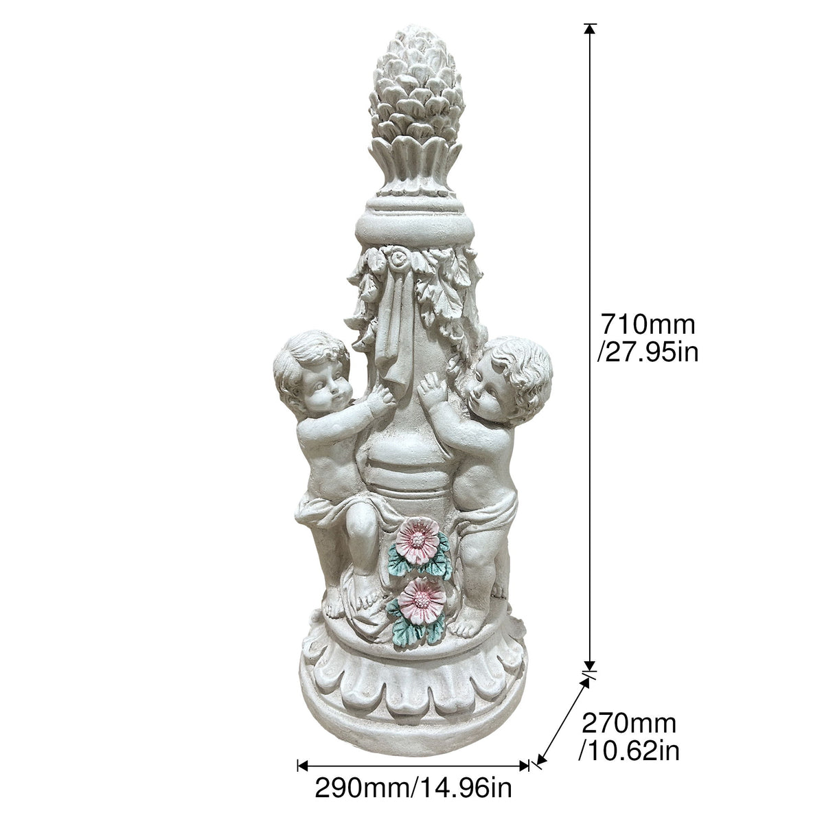 Children Garden Climbing Statues - Antique Gray White