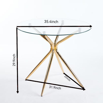 Compact Dining Table With Glass Top
