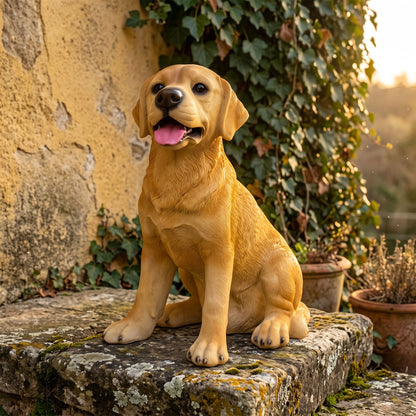 Labrador Statue, Outdoor Garden Ornament - Yellow