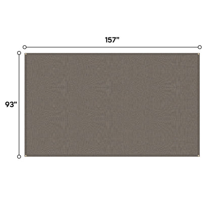 13' X 7.7' Outdoor Pergola Sun Shade Cover Cloth Patio Canopy Hdpe Permeable With Grommets - Brown