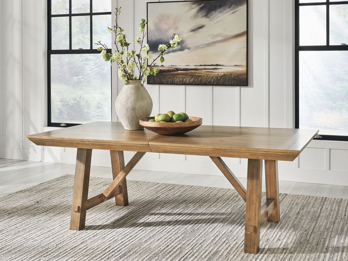 Ridgester - Rectangular Dining Room Extension Table - Light Brown